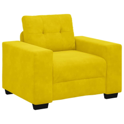 Sofa Fotel Żółty 59 cm Aksamit
