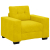 Sofa Fotel Żółty 59 cm Aksamit