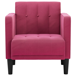 Sofa Fotel z Podłokietnikami Wino Czerwone 53 cm Aksamit