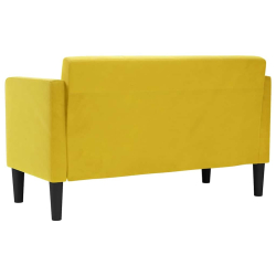 Sofa dwuosobowa żółta 111 cm aksamitna