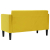 Sofa dwuosobowa żółta 111 cm aksamitna