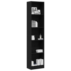 Regał biblioteczny Czarny Dąb 40x24x176 cm Drewno klejone