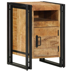 Szafka nocna, 40x40x59 cm, lite surowe drewno mango