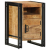 Szafka nocna, 40x40x59 cm, lite surowe drewno mango