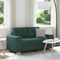 Sofa dwuosobowa, ciemnozielona, 120 cm, tkanina
