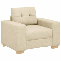 Fotel, kremowy, 59 cm, obity tkaniną