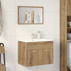 2-częściowy zestaw mebli łazienkowych, dąb artisan