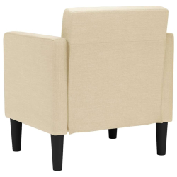 Sofa Fotel z Podłokietnikami Kremowy 53 cm Tkanina