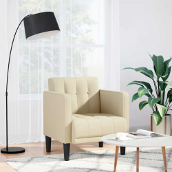 Sofa Fotel z Podłokietnikami Kremowy 53 cm Tkanina