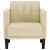 Sofa Fotel z Podłokietnikami Kremowy 53 cm Tkanina