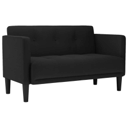 Sofa dwuosobowa czarna 111 cm Tkanina