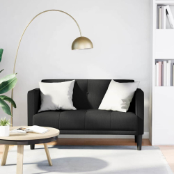 Sofa dwuosobowa czarna 111 cm Tkanina