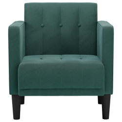 Sofa Fotel z Podłokietnikami Ciemnozielony 53 cm Aksamit