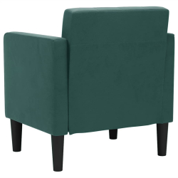 Sofa Fotel z Podłokietnikami Ciemnozielony 53 cm Aksamit