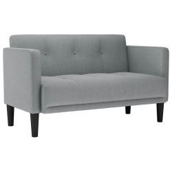 Sofa dwuosobowa Jasnoszara 111 cm Tkanina