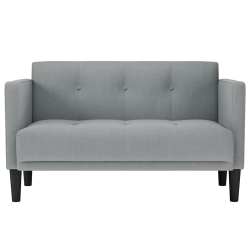 Sofa dwuosobowa Jasnoszara 111 cm Tkanina
