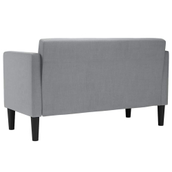 Sofa dwuosobowa Jasnoszara 111 cm Tkanina