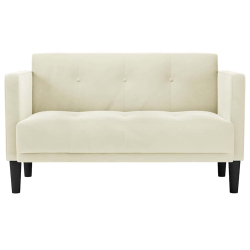 Sofa dwuosobowa kremowa 111 cm aksamitna