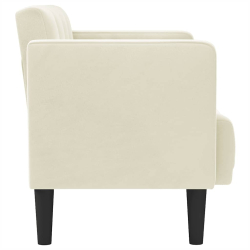 Sofa dwuosobowa kremowa 111 cm aksamitna