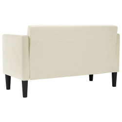 Sofa dwuosobowa kremowa 111 cm aksamitna