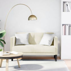 Sofa dwuosobowa kremowa 111 cm aksamitna