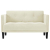 Sofa dwuosobowa kremowa 111 cm aksamitna