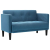 Sofa dwuosobowa niebieska 111 cm aksamitna