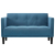 Sofa dwuosobowa niebieska 111 cm aksamitna