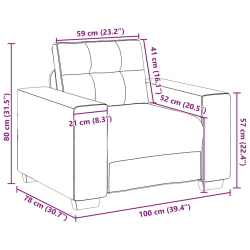 Sofa Fotel Wino Czerwone 59 cm Aksamit