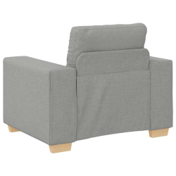 Sofa Fotel, szary chmurowy, 59 cm, obity tkaniną
