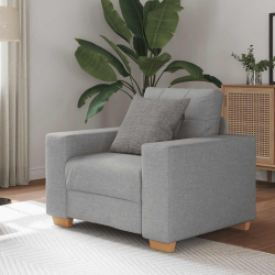 Sofa Fotel, szary chmurowy, 59 cm, obity tkaniną