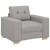Sofa Fotel, szary chmurowy, 59 cm, obity tkaniną