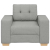 Sofa Fotel, szary chmurowy, 59 cm, obity tkaniną