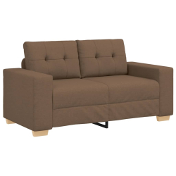 Sofa dwuosobowa, brązowa, 120 cm, tkanina