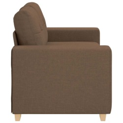 Sofa dwuosobowa, brązowa, 120 cm, tkanina