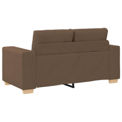 Sofa dwuosobowa, brązowa, 120 cm, tkanina