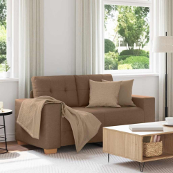 Sofa dwuosobowa, brązowa, 120 cm, tkanina