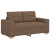 Sofa dwuosobowa, brązowa, 120 cm, tkanina
