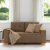 Sofa dwuosobowa, brązowa, 120 cm, tkanina