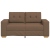 Sofa dwuosobowa, brązowa, 120 cm, tkanina