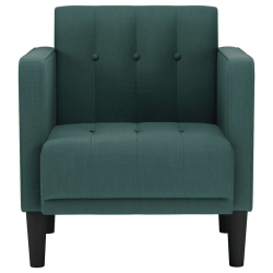 Sofa Fotel z Podłokietnikami Ciemnozielony 53 cm Tkanina