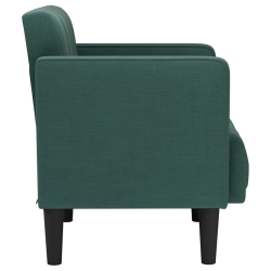 Sofa Fotel z Podłokietnikami Ciemnozielony 53 cm Tkanina