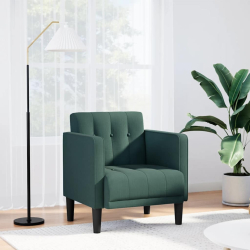 Sofa Fotel z Podłokietnikami Ciemnozielony 53 cm Tkanina