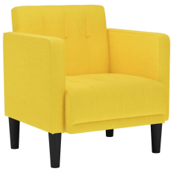Sofa Fotel z Podłokietnikami Jasnożółty 53 cm Tkanina
