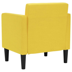 Sofa Fotel z Podłokietnikami Jasnożółty 53 cm Tkanina