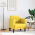 Sofa Fotel z Podłokietnikami Jasnożółty 53 cm Tkanina