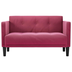 Sofa dwuosobowa wino czerwone 111 cm aksamit