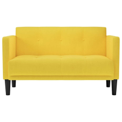 Sofa dwuosobowa żółta 111 cm Tkanina