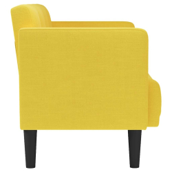 Sofa dwuosobowa żółta 111 cm Tkanina