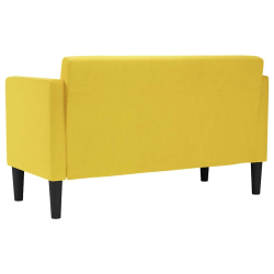 Sofa dwuosobowa żółta 111 cm Tkanina